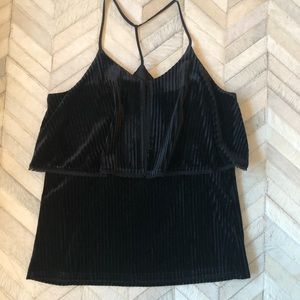 RO & DE Black Velvet Tank Top - Medium
